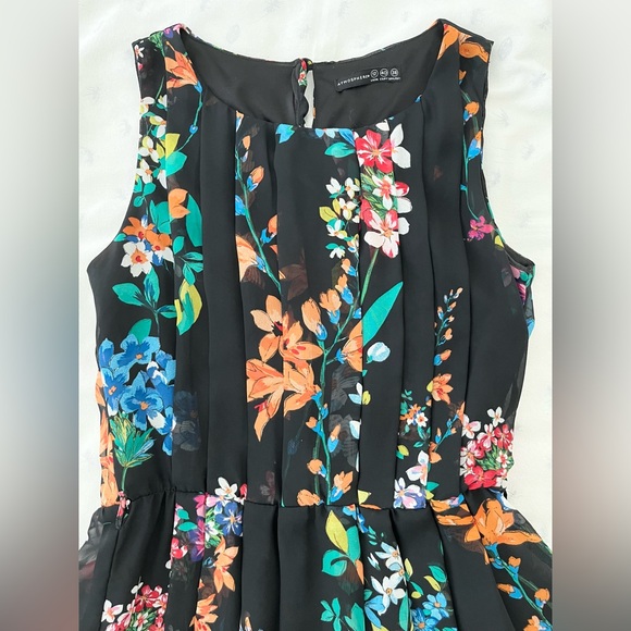 Atmosphere Floral A-line Dress-Black-Women US Size Small - Picture 5 of 13